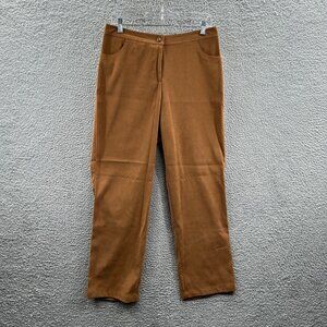 Islander Womens Pants 8 Brown High Rise Zip Front Slacks Stretch Pockets‎